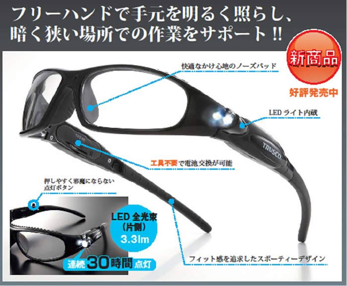 TRUSCO LED Safety Glasses TSG-02 / gXR LEDCgtZ[teBOX TSG-02